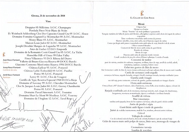 el celler de can roca wine list